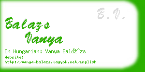 balazs vanya business card